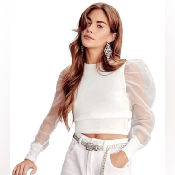 🔥NWT! NASTY GAL “SHEAR COMES OUR GIRL” WHITE CROPPED KNIT SWEATER! 🔥 - Picture 4 of 15